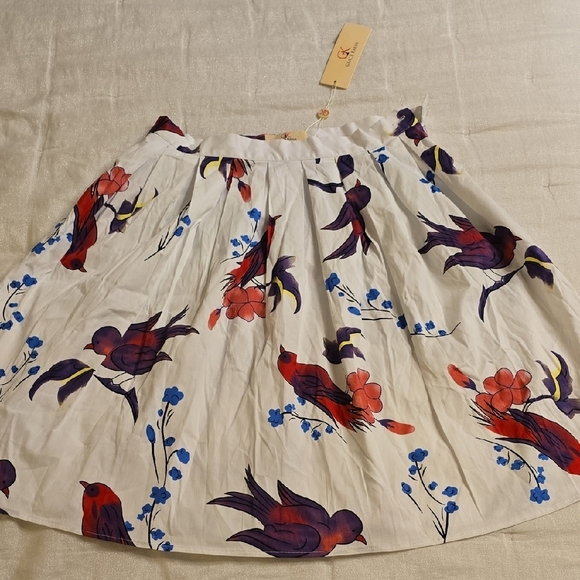 Grace Karin White A-Line Skirt with Floral Print - Picture 4 of 14